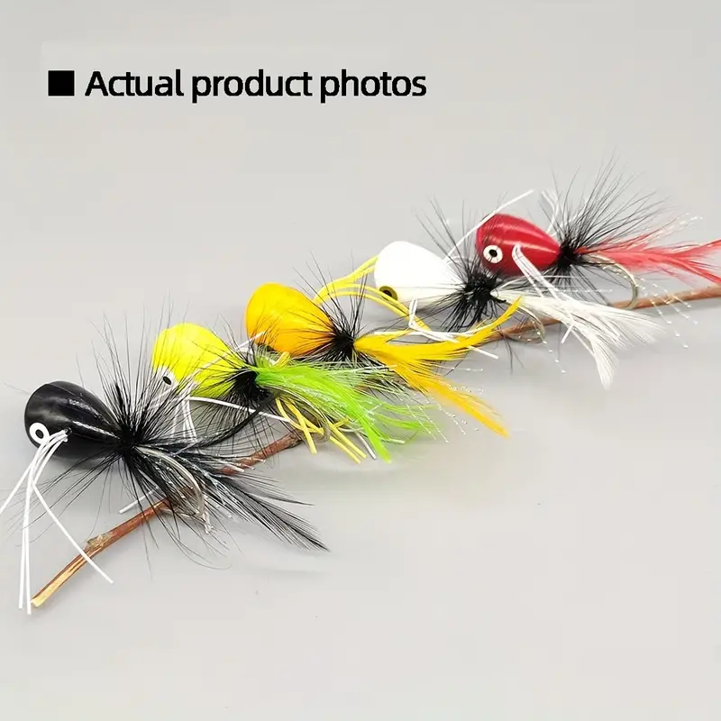 10Pcs Fly Fishing Poppers Streamer Flies Artificial Baits Bass Poppers  Flies