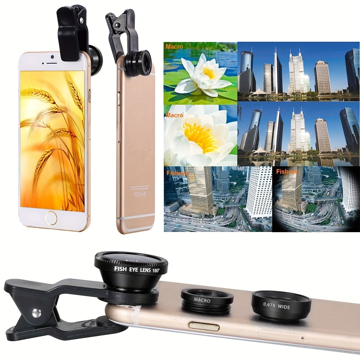 Kit d'objectif de caméra de téléphone pour Iphone, Android