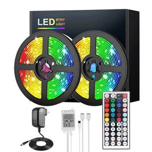 LED Strip Lights, Color Changing LED Strip Lights With 44 Key Remote Controller, RGB SMD 2835/3528 54 LEDs/M Light Strips For Room Bedroom Party Christmas Holiday Home Decoration