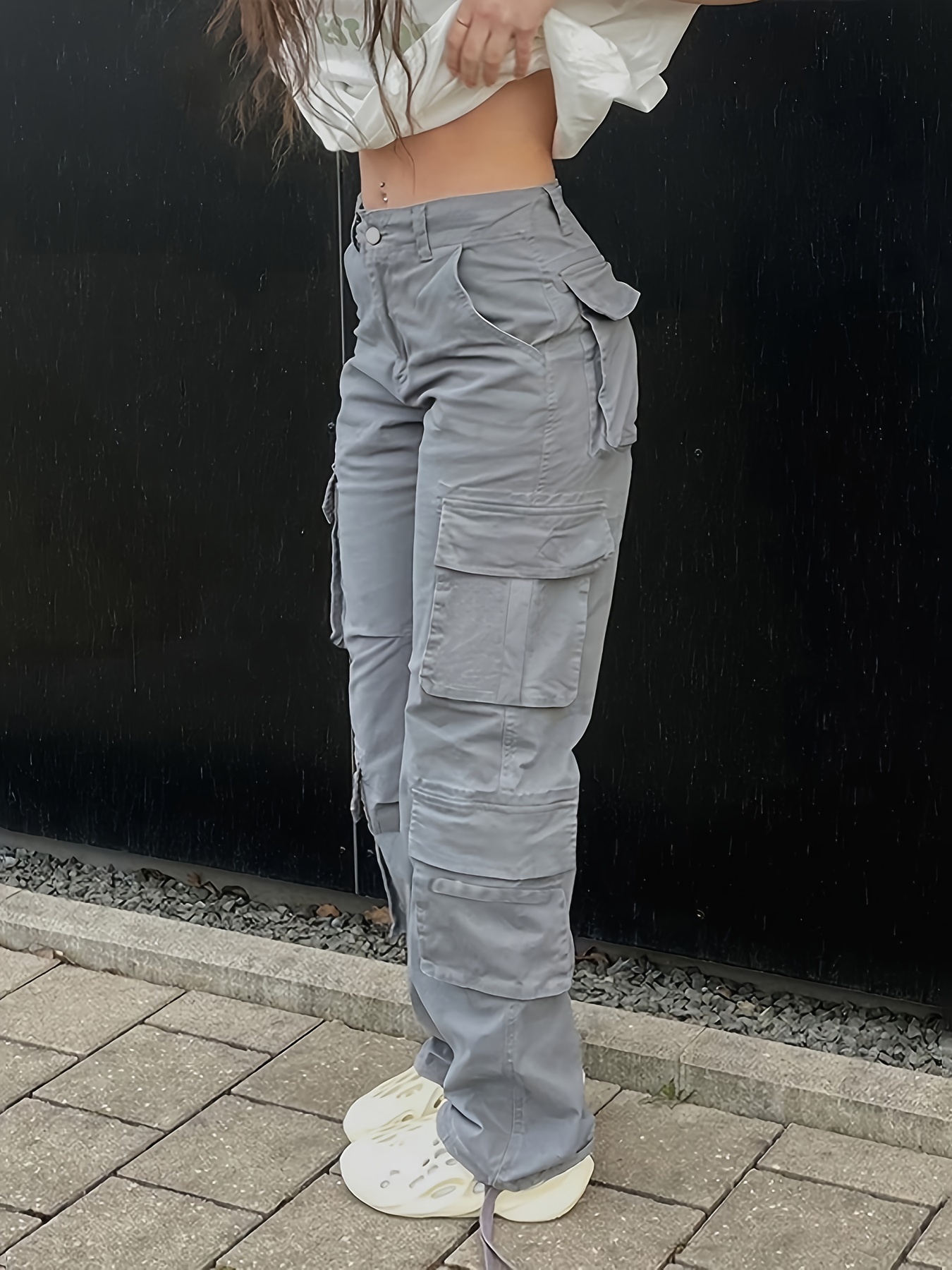 Vintage High Waist Cargo Capris For Women Baggy Style Denim Overalls With  Wide Leg And Straight Style Y2K Streetwear Cargo Trousers Women 230309 From  Bai01, $23.75