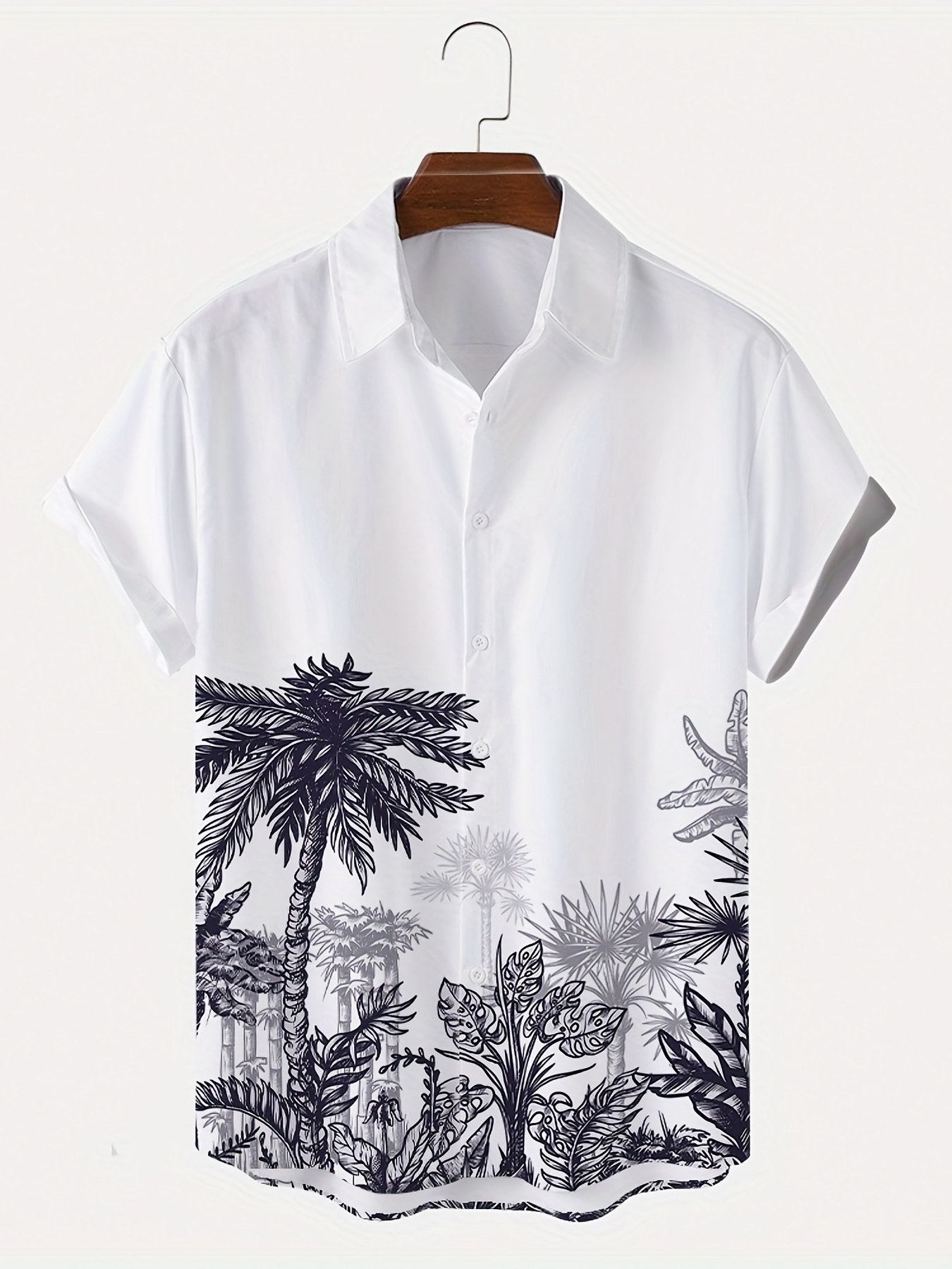 Coconut Tree Print Men's Casual Short Sleeve Hawaiian Shirt, Men's Shirt  For Summer Vacation Resort Best Sellers - Temu Germany