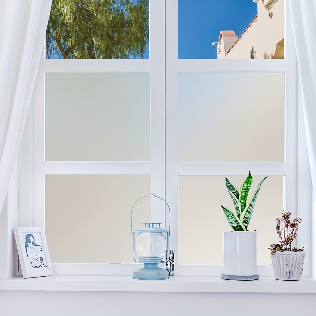1 rollo mate PVC decorativo ventana Película , protección de la privacidad  & aislamiento térmico Pegatina adecuado para sala de estar , dormitorio ,  cuarto de baño , inodoro, Moda de Mujer