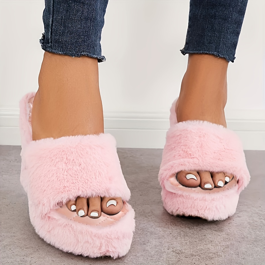 Furry Comfortable Slides - Pink, Fashion Nova, Shoes