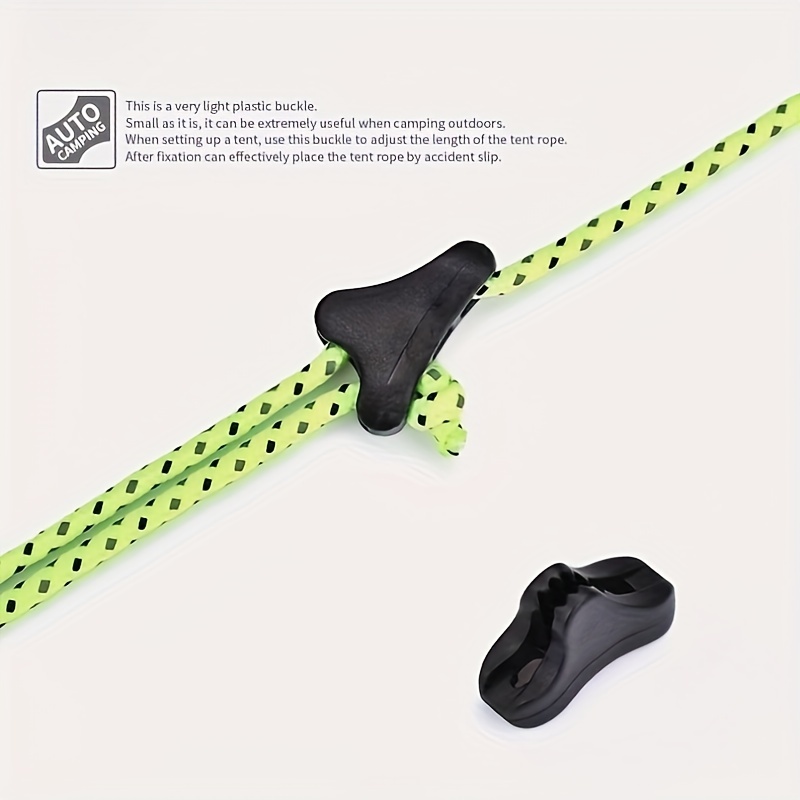 Povanjer Camping Rope with Pulley - Camping Pulley Rope - 4mm Reflective  Cord Tent Guide Rope with Adjuster Tent Tension Rope Hanger for Hiking