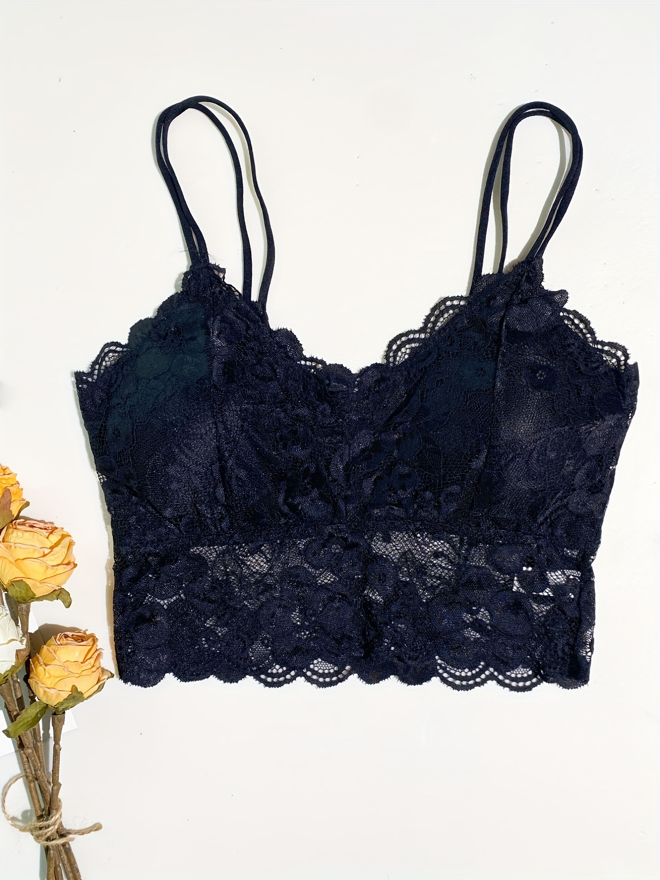 Black Floral + Lace Bralette – Thistle + Elm