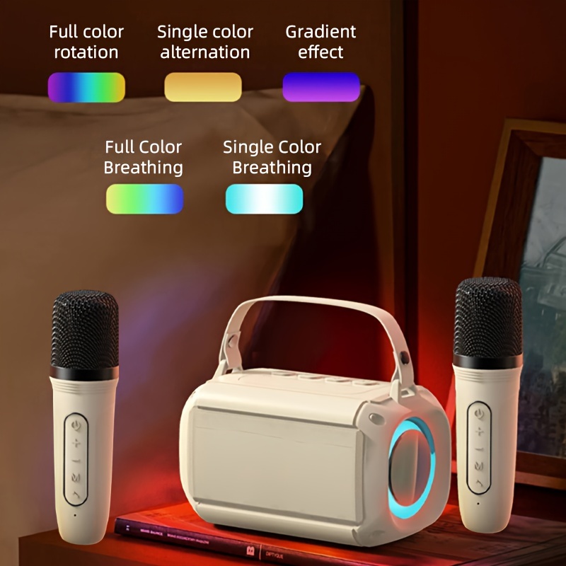 Microphone Bluetooth sans fil karaoké pour enfants adultes avec lumières  LED, 3 en 1 portable karaoké micro haut-parleur machine fête d'anniversaire  à la maison (PC1 noir) PC1 noir 