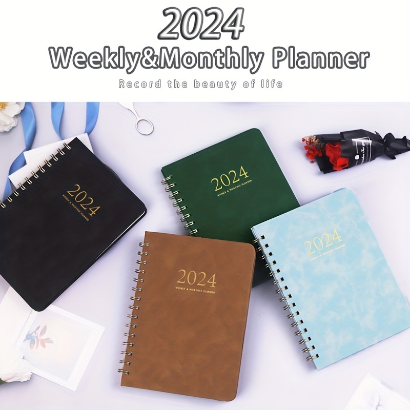 2024 Agenda Book Planner Pen Insert Creative Faux Leather - Temu
