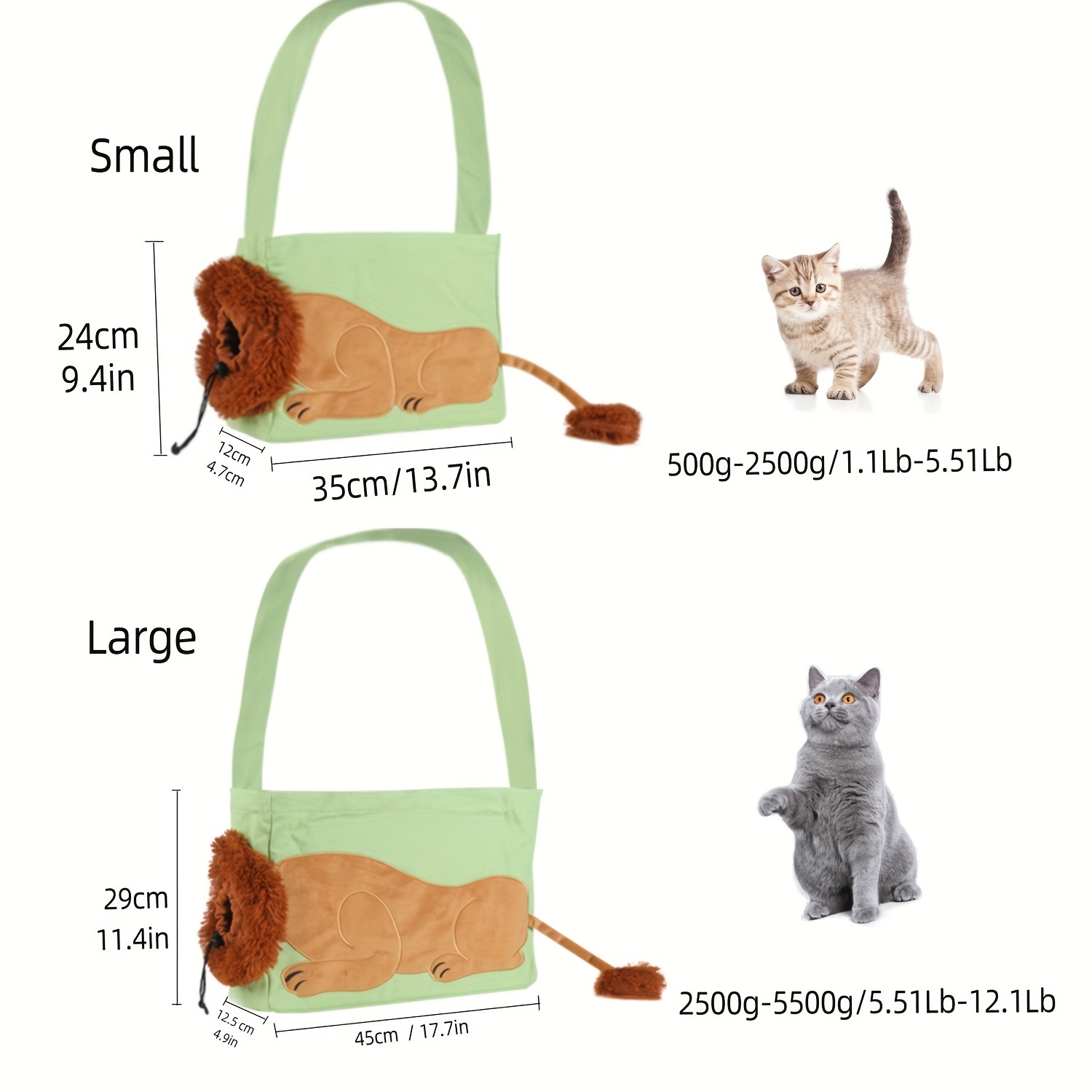 Pet Carrier Bag,cute Animal Shape Pet Canvas Shoulder Bag Cat