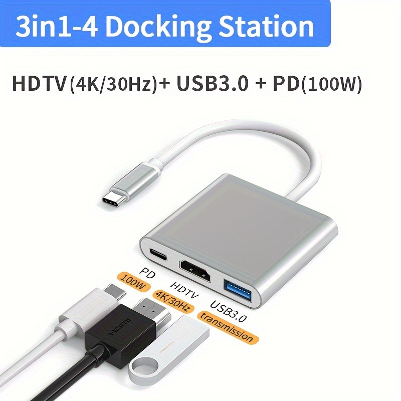 USB Typ C hub med HDMI-port 