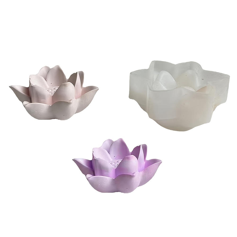 3d Lotus Flower Shape Aromatherapy Candle Mold Plant - Temu