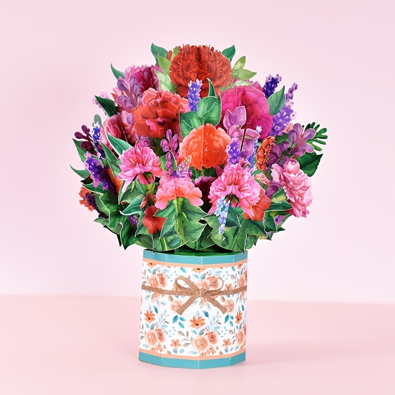 Dropship 3D Pop Up Flower Bouquet Paper Flowers Cards; Forever