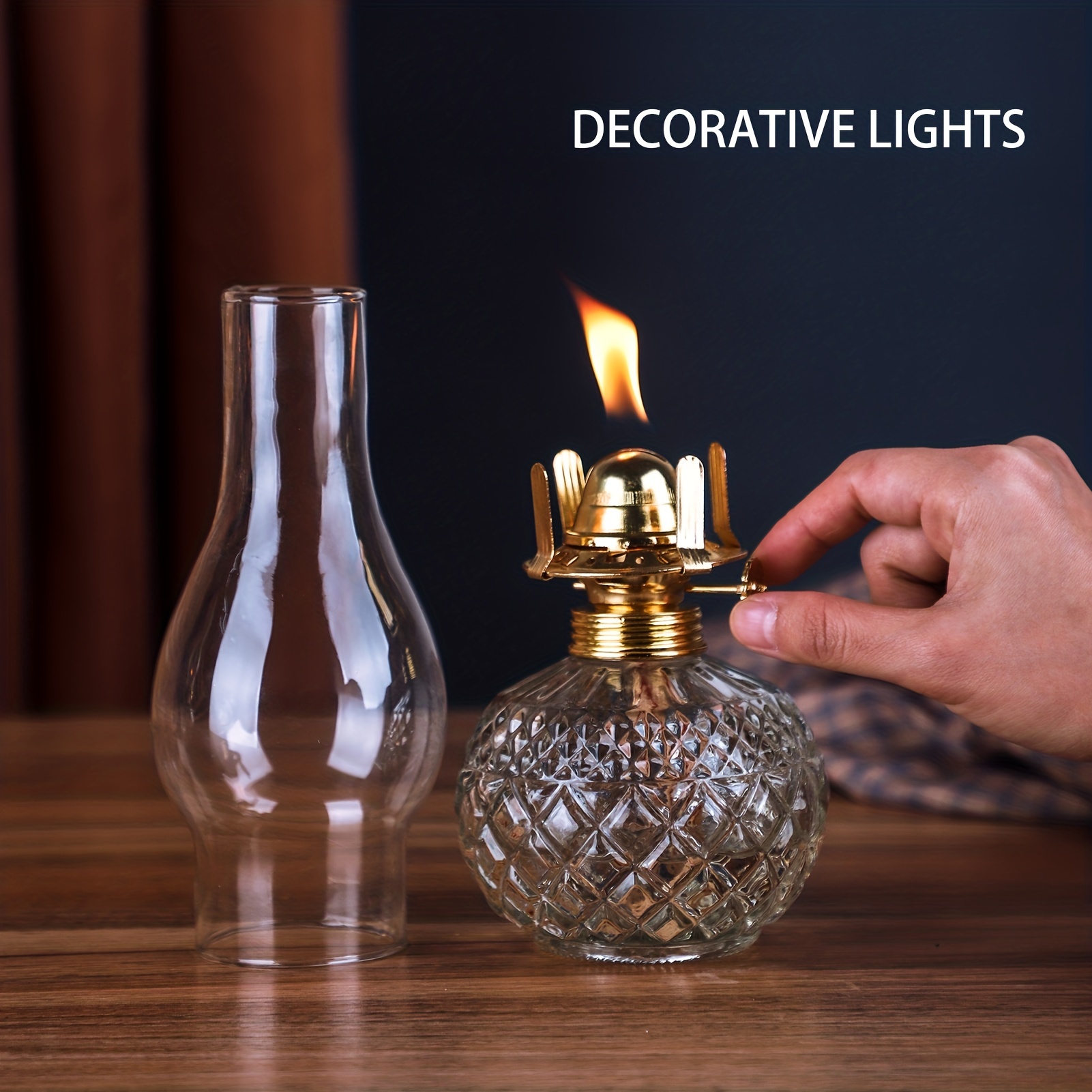 Vintage Oil Lamps For Indoor Clear Kerosene Lamp Lanterns - Temu