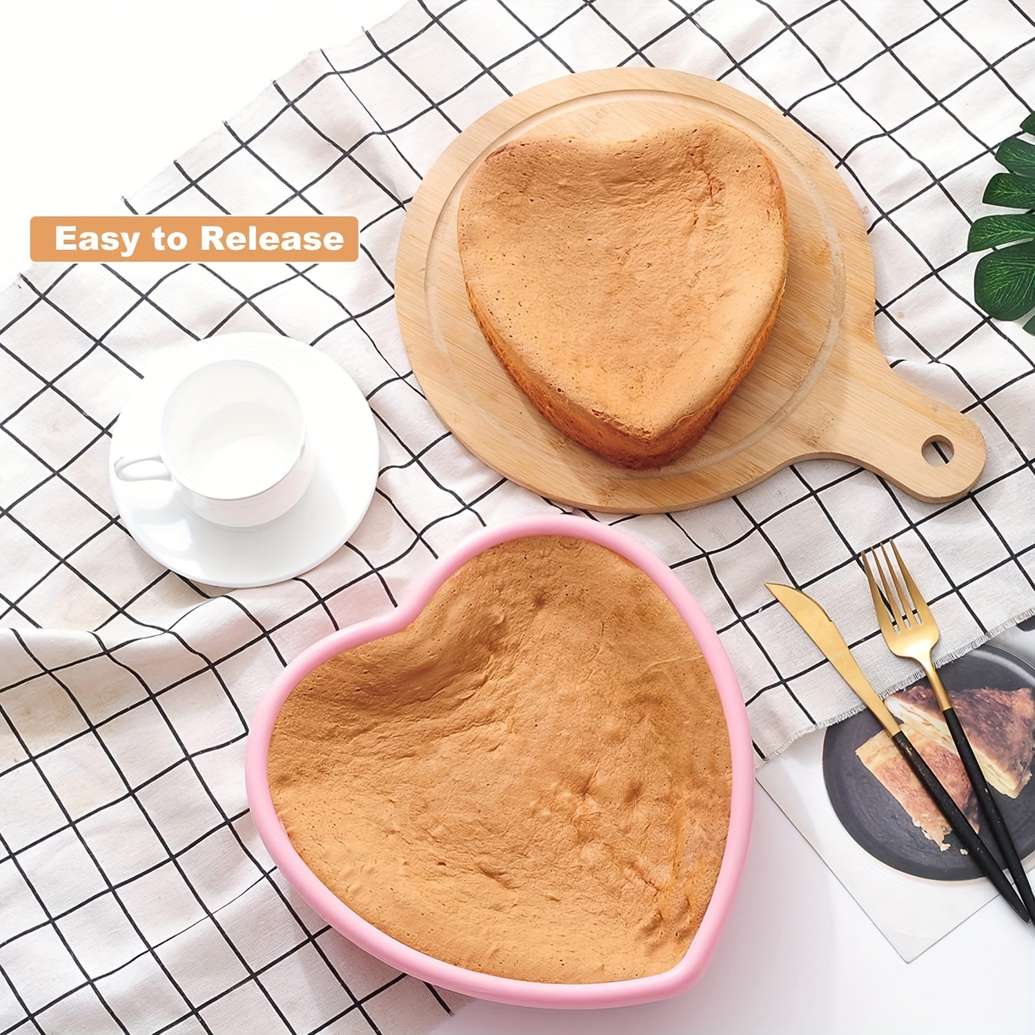 2/4pcs, Mini Heart Cake Pan, Inch Silicone Heart Cake Mold Baking Pan  Nonstick Heart Shaped Molds For Valentine's Day Anniversary Birthday Cake