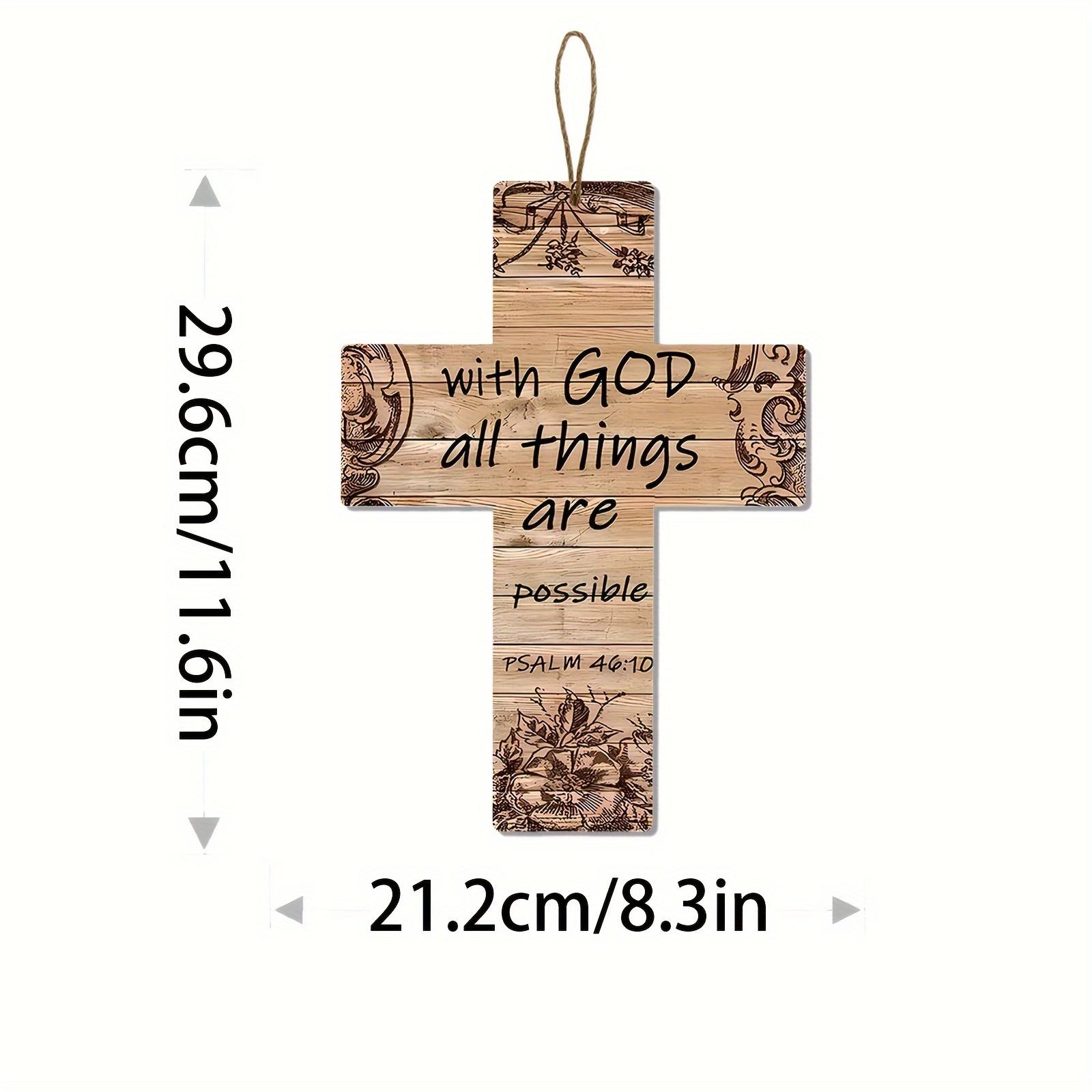 1pc Adornos Cruz Madera Cristo Colgante Pared Cruz Mesa - Temu