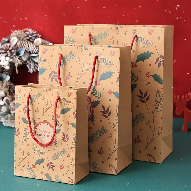 8 Bolsas Regalo Papel Kraft Serie Navideña Fiestas - Temu Chile