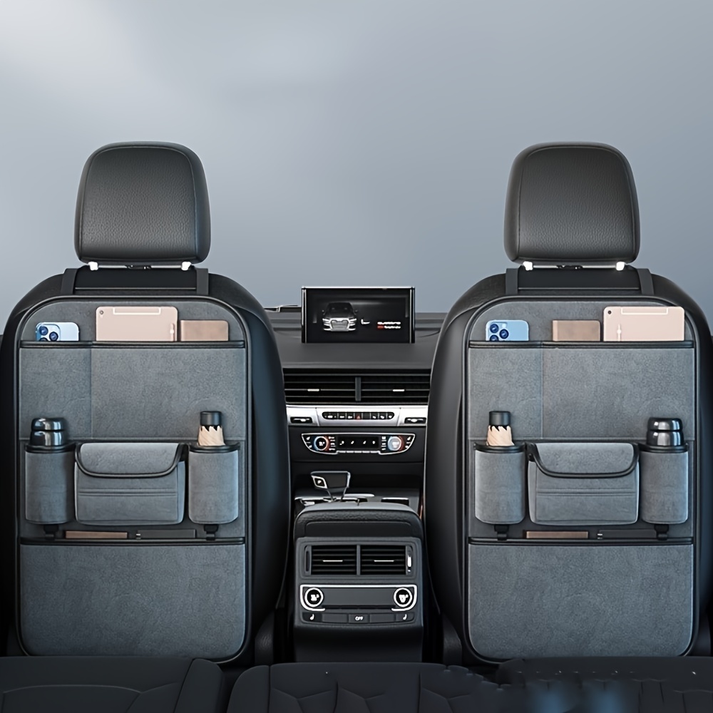 Car Seat Organiser Front Back Cup Holders Multi Pocket Storage