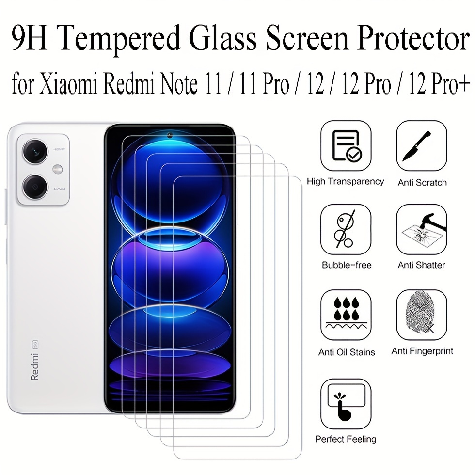 5 Protectores Pantalla Vidrio Templado Transparente Xiaomi - Temu Chile