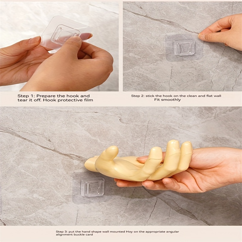Hand Shaped Soap Holder Wall Mounted Strong Adhesive Hook - Temu