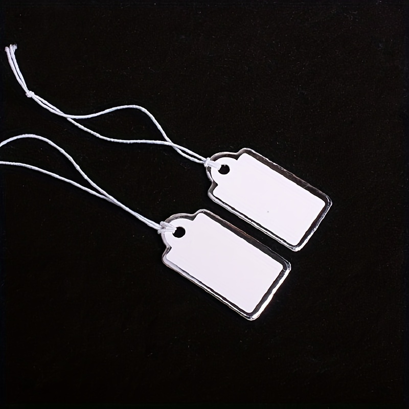 White Paper Tags with Strings, Mini Tags, Writable