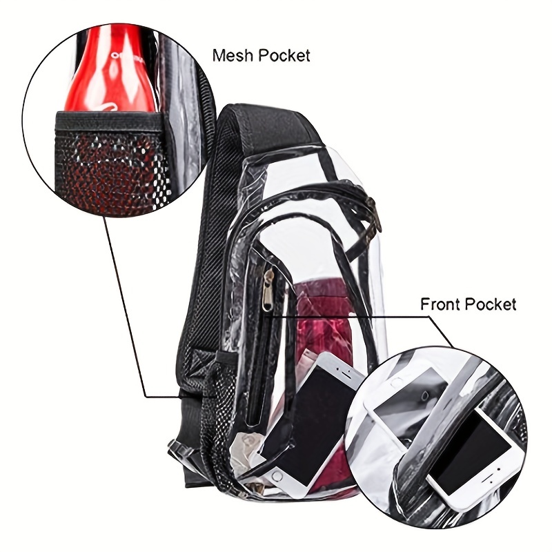 Pvc Material Cross Body Bag Shoulder Bag Outdoor Sports Leisure Trendy Men's  Backpack - Temu