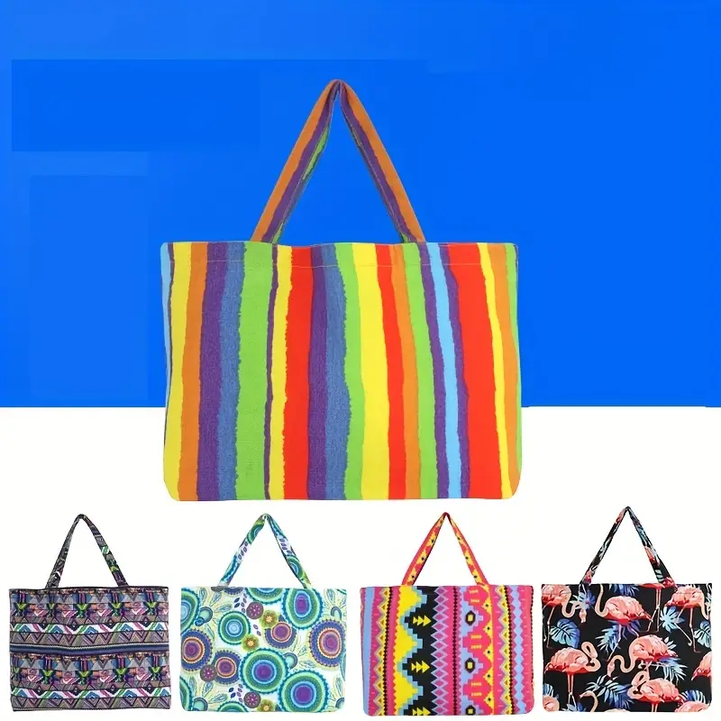 Large Capacity Fashion Printed Canvas Tote Bag For Women