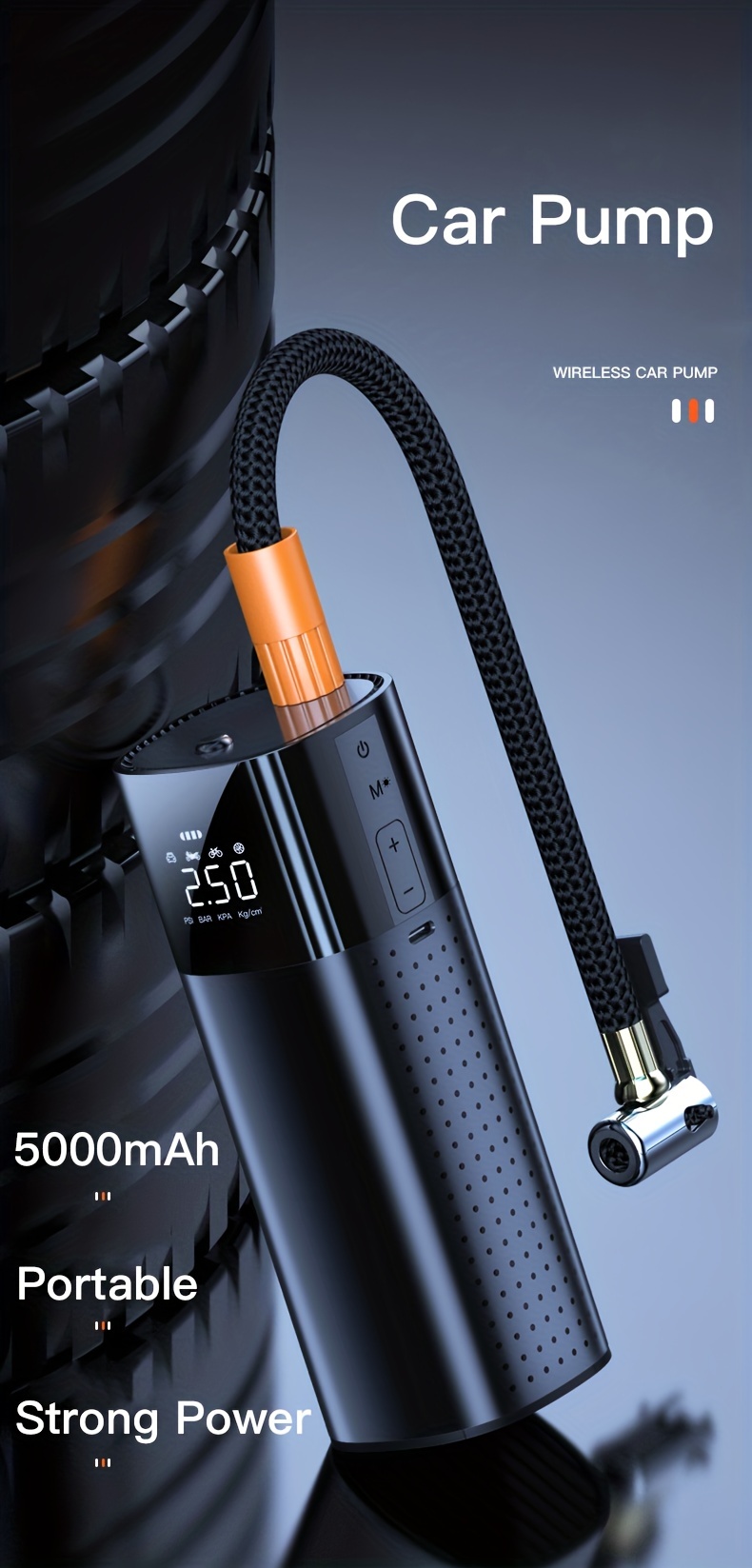  TENXSNUG Compresseur à Air Portatif, 4000mAh Batterie Numérique  Gonfleur Pneus Voiture 150 PSI Pompe Electrique avec Lumière LED et  Fonction Power Bank pour Voitures, Vélos, Motos, Balles