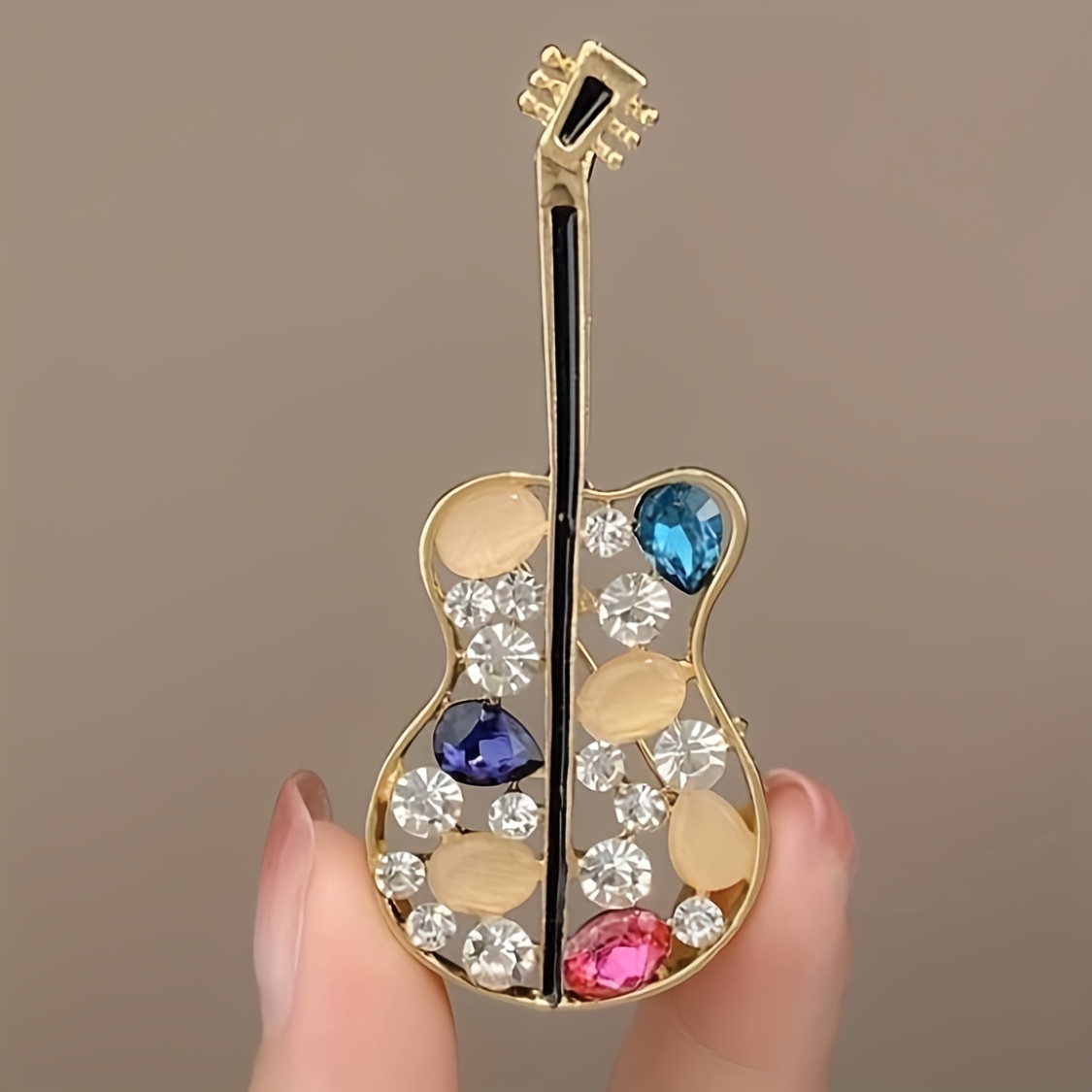  Broche musical con solapa de metal, cadena de borlas, diamantes  de imitación, broche de notas musicales para hombres, traje de doble cadena,  alfileres de solapa, joyería de música, regalo de corbatín (