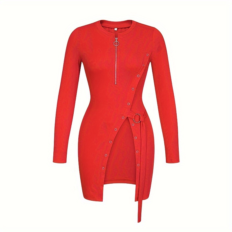 Women's High-Stretch V-Neck Long Sleeve T-Shirt with Cross-Over Detail & Belt - Slim Fit Ribbed Texture, Solid Color Casual Top for Spring/Fall, Machine Washable, Ladies T Shirts, Autumn Apparel, Crossover Front Design, Durable Fabric, Sleek Appearance