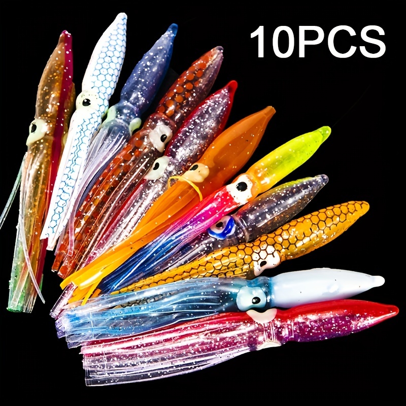 

10pcs 8cm Soft Lure Squid - Perfect For Catching Tuna, Sailfish & Other Favorite Fish!