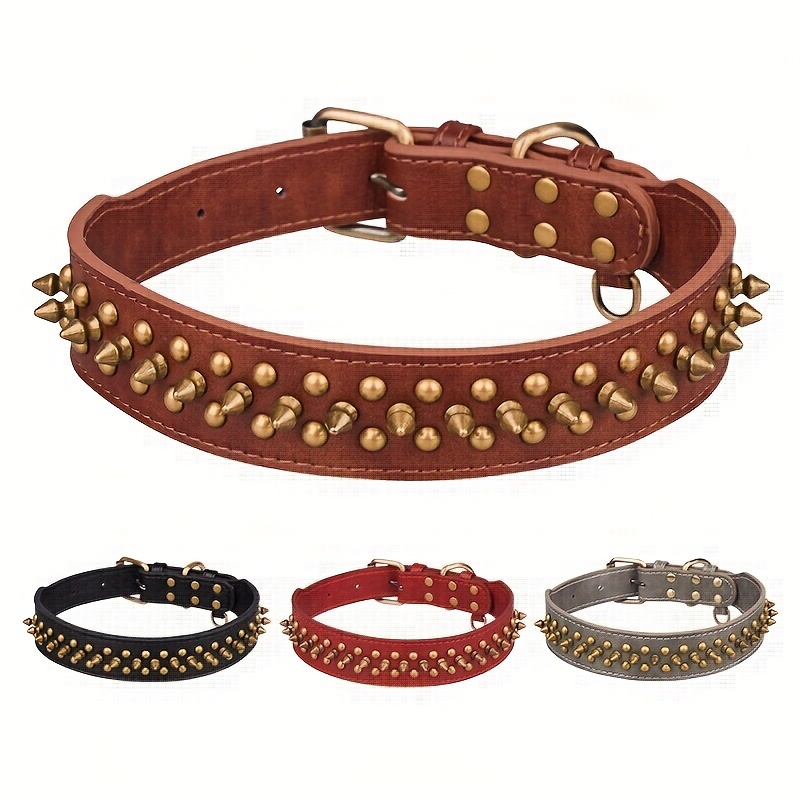 Brass studded hotsell dog collar