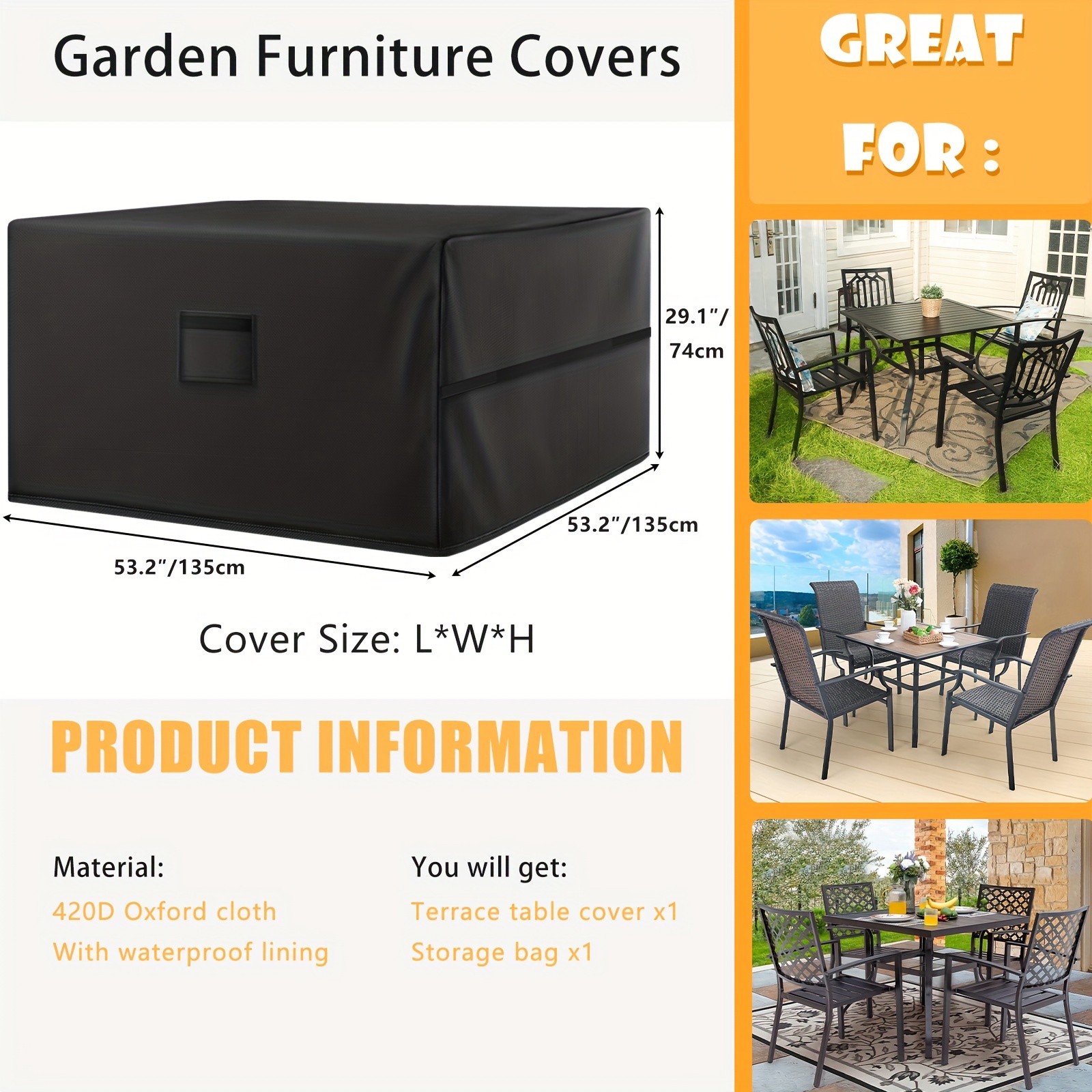 Waterproof patio table discount and chair covers