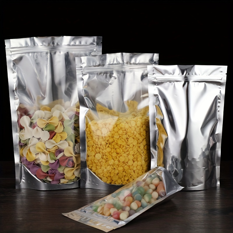100pcs Metallic Mylar Bags Resealable Zip Lock Food Storage Pouch for Candy  Nut Tea Spice Sourcemax
