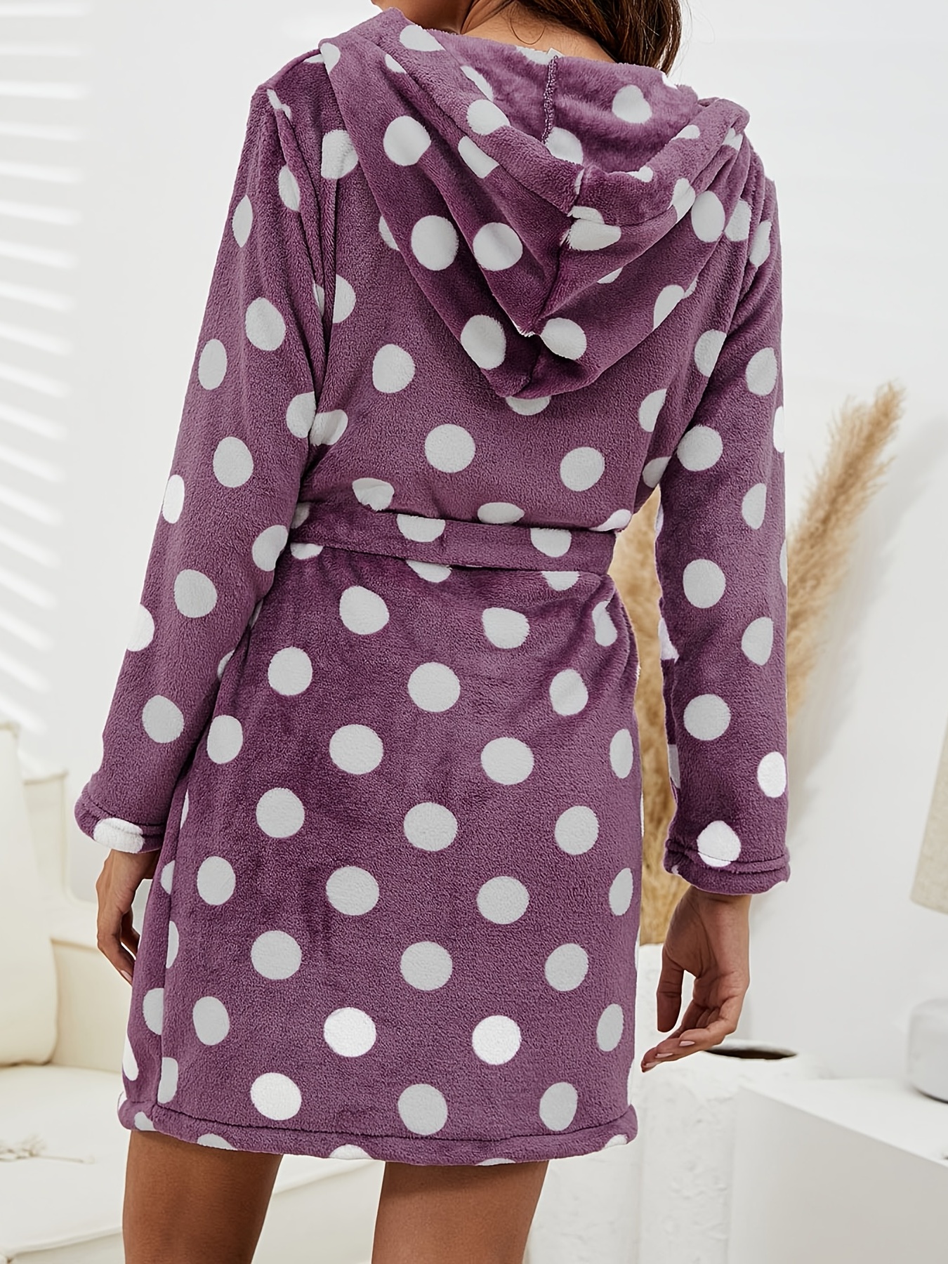 Women's Sexy Flannel *-length Robes, Autumn & Winter Thickened Polka-dot  Bathrobe Pajamas, Women's Loungewear & Sleepwear