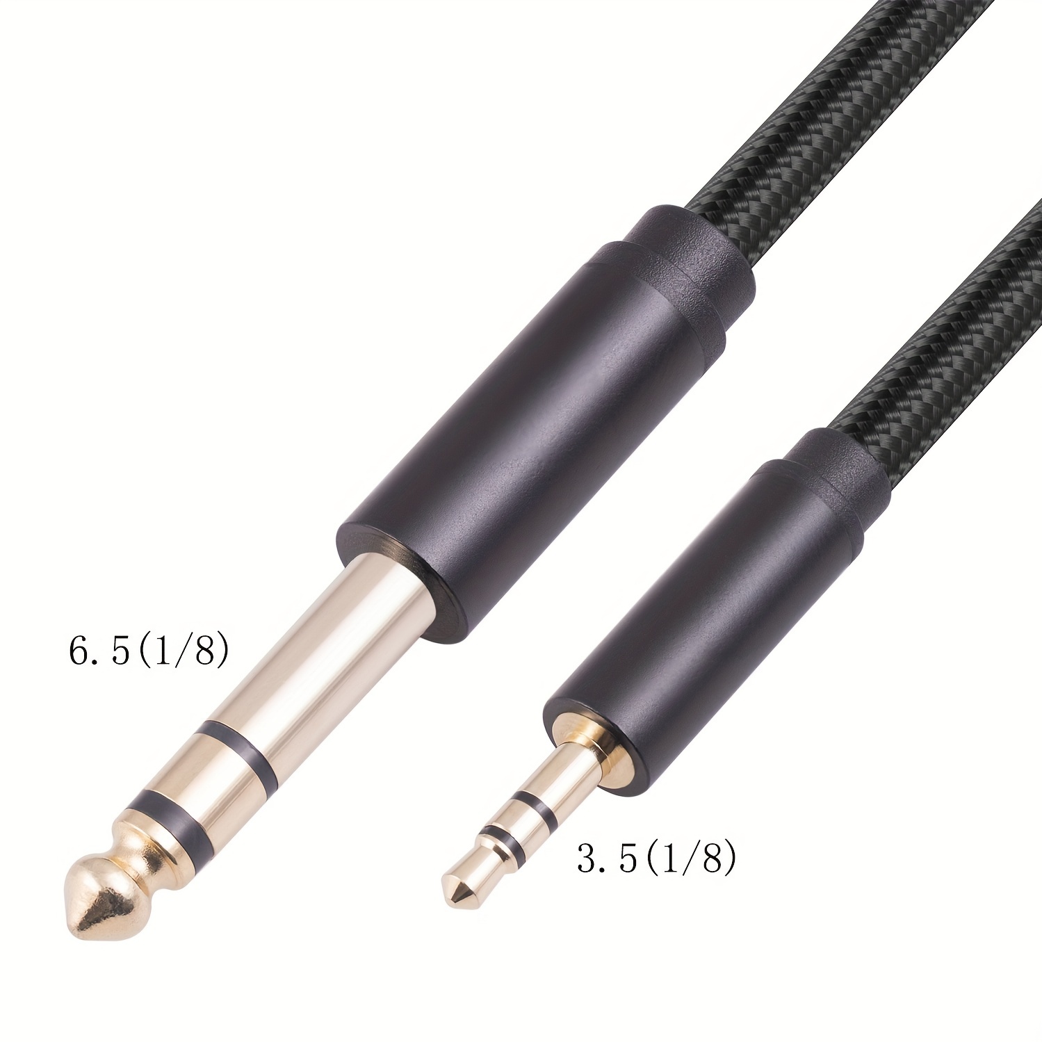 1/4 to 3.5mm Headphone Jack Adapter TRS 6.35mm Female to 1/8 Male 5ft,  Black