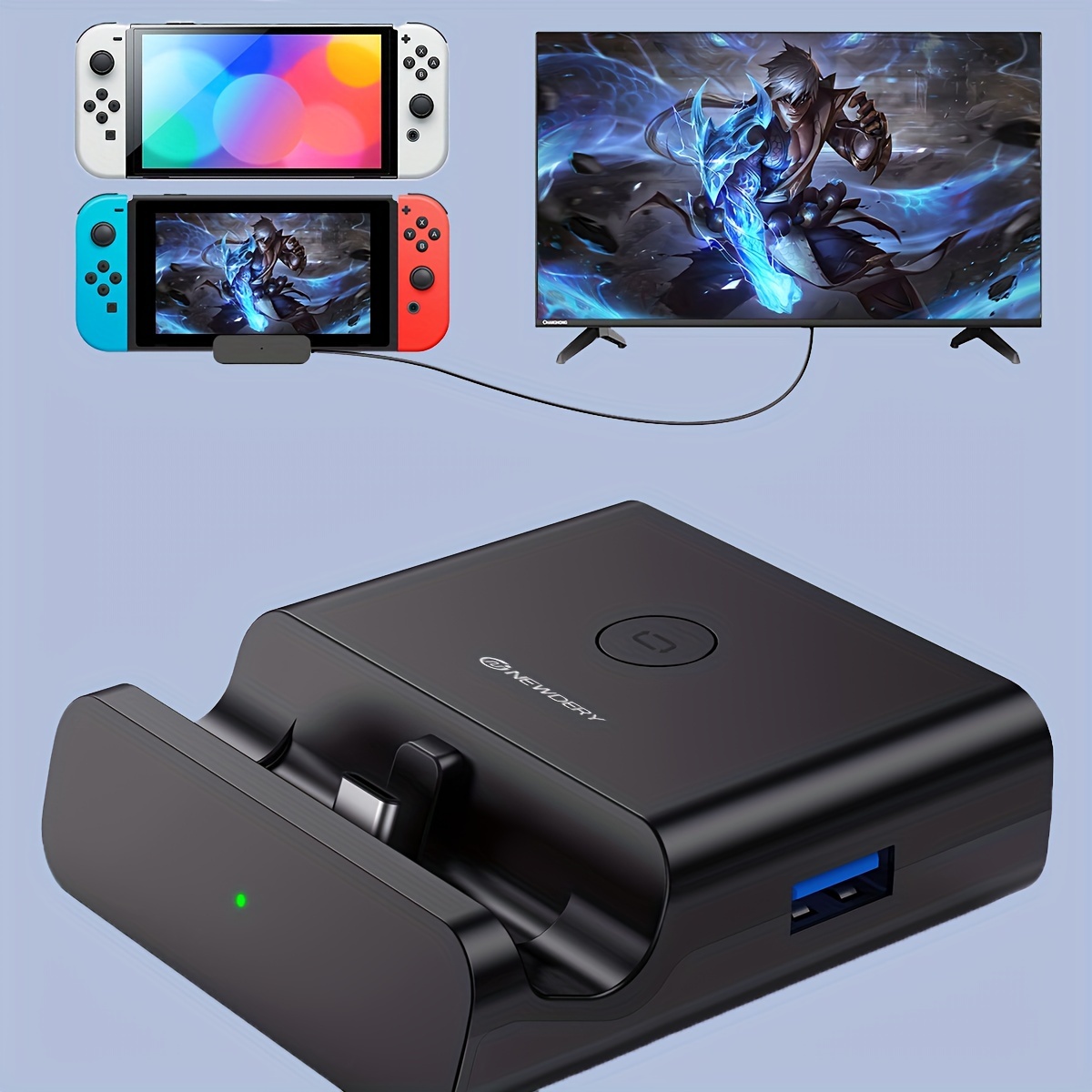 Switch Dock with USB 3.0, Compact, Lightweight and Portable, Charging  Adapter for Nintendo Switch