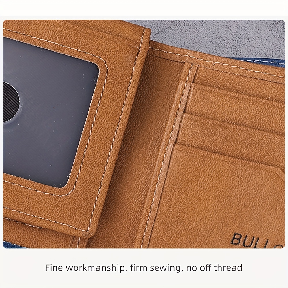 Real Leather Bifold Wallet for Men - Wallets with 9 Credit Cards 1 ID Window Slim Minimalist Front Pocket