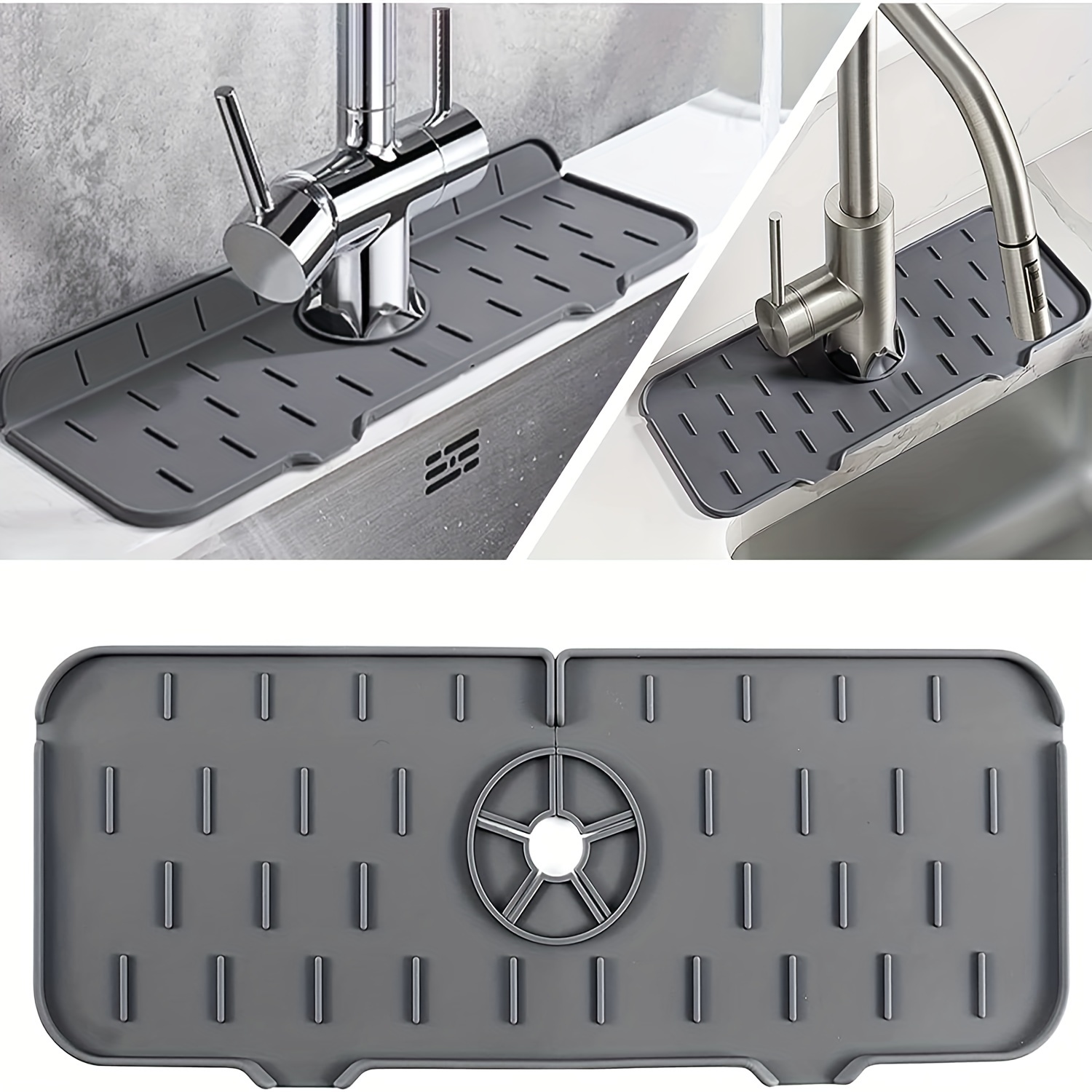 ChezMax Protector contra salpicaduras de fregadero para cocina y baño, de  silicona de hoja de alta calidad detrás del grifo, tablero deflector de
