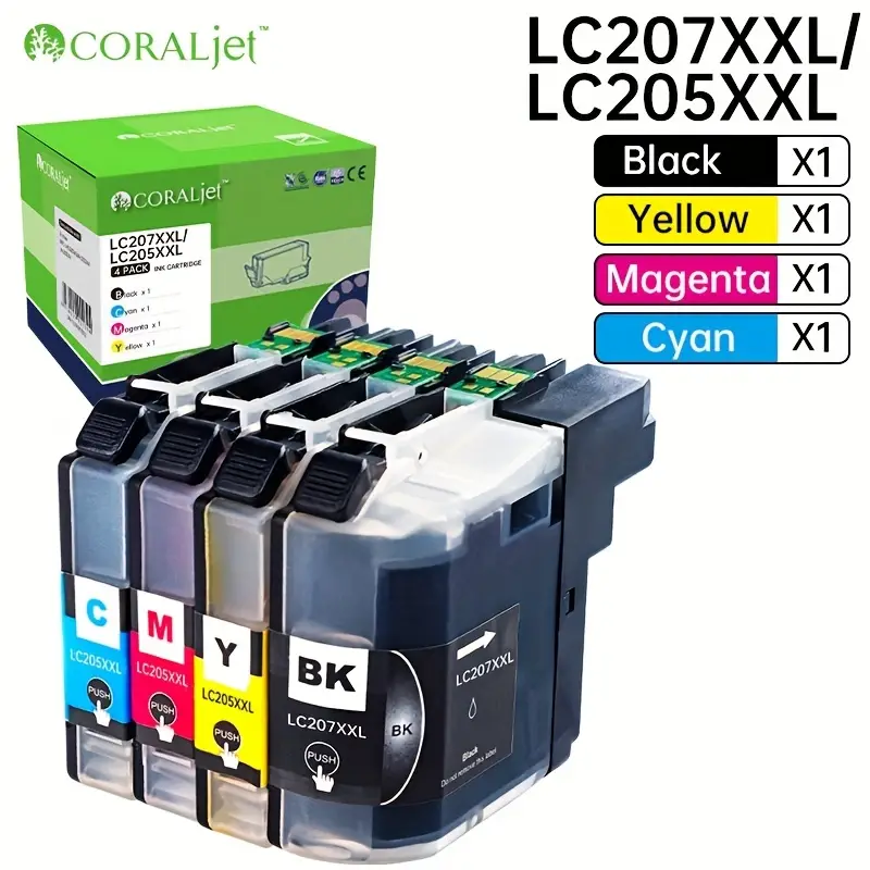 Lc207xxl Lc205xxl Super High Yield Ink Cartridge Replacement For Brother  Lc207 Xxl Lc205 Xxl Lc207 Lc205 Xxl Use For Mfc-j4620dw Mfc-j5620dw Mfc-j5720dw  Mfc-j4320dw (bk/c /y, ),office Supplies - Temu