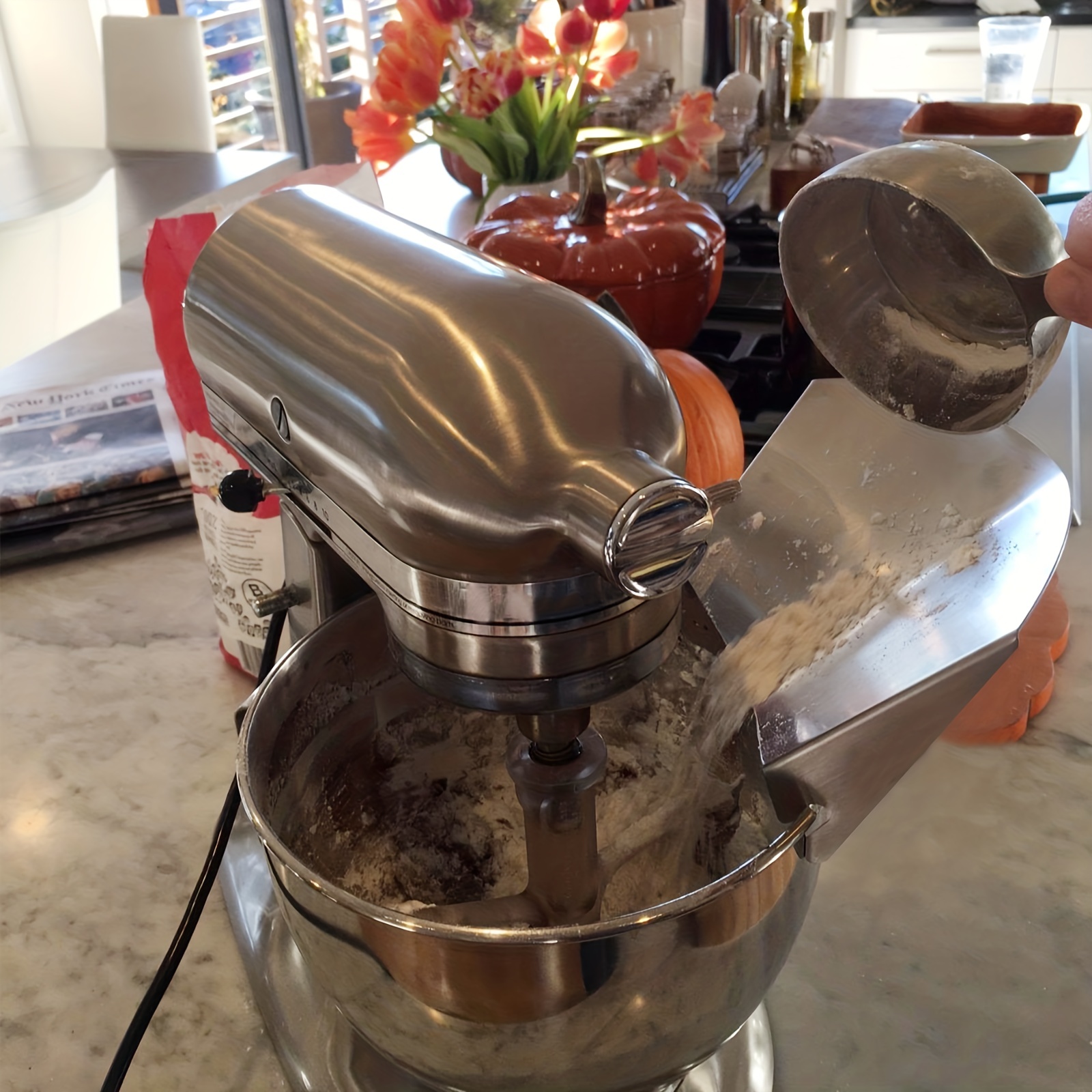 Pouring Shield, Universal Pouring Chute for Kitchen Aid Bowl-Lift