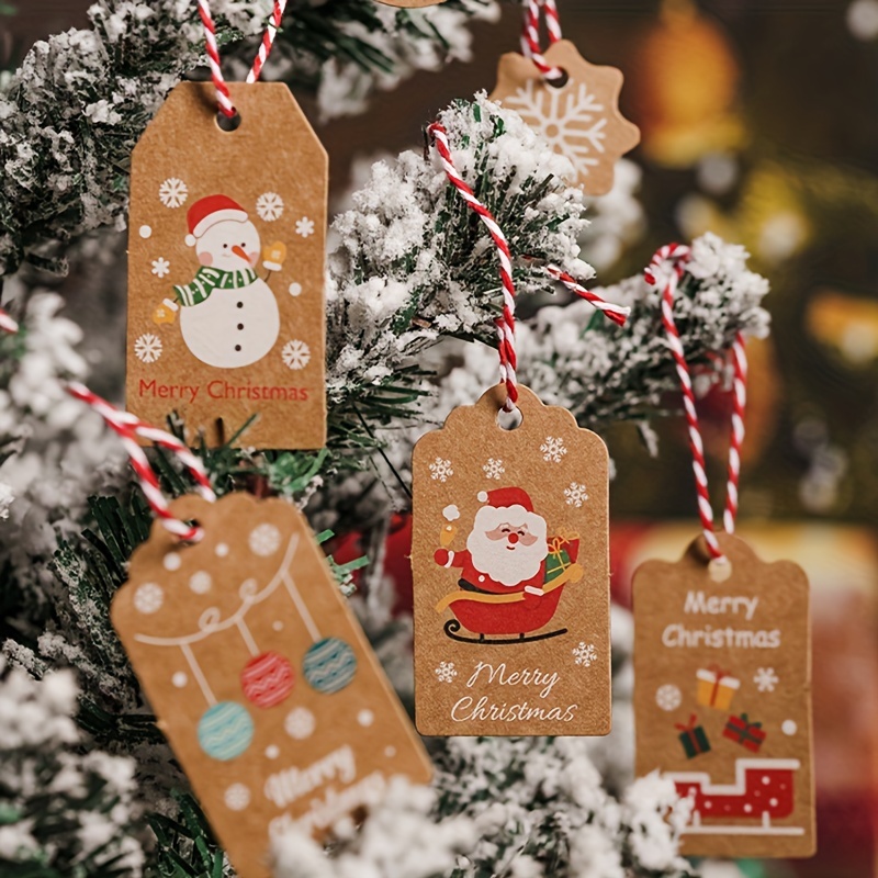 Christmas Hanging Tags With Strings Christmas Party Gift - Temu