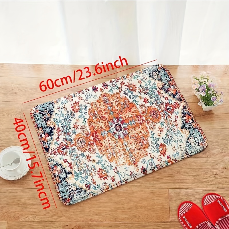 Bohemian Watercolor Floral Kitchen Strip Mat With Anti Slip Soft Carpet, waterproof Kitchen Mat, Dirt-resistant Floor Mat, Machine Washable,  Entrance Doormat, Kitchen Living Room Laundry Bathroom Water-absorbing Floor  Mat, Room Decor, - Temu