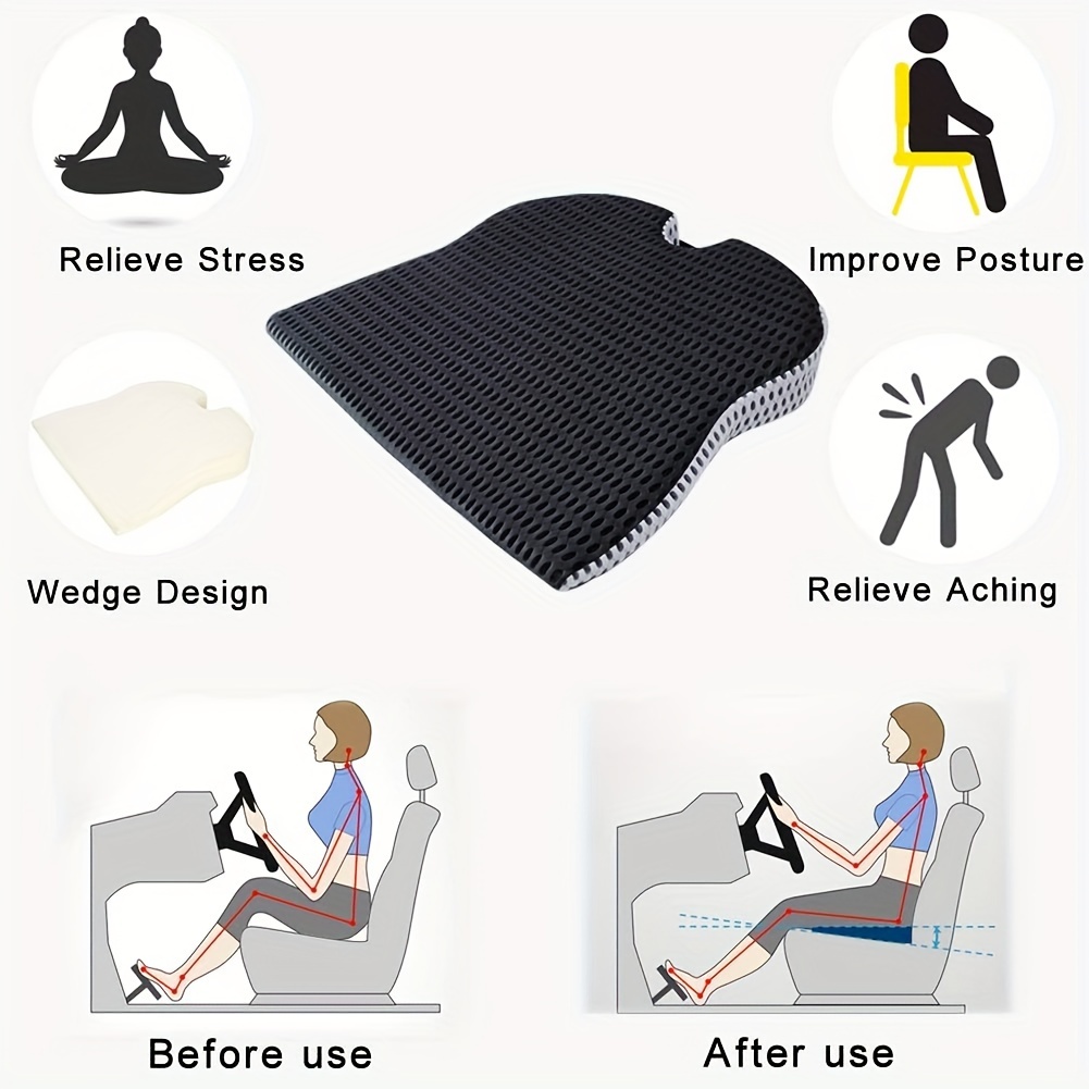 Car Wedge Seat Cushion, For Car Driver Seat Office Chair