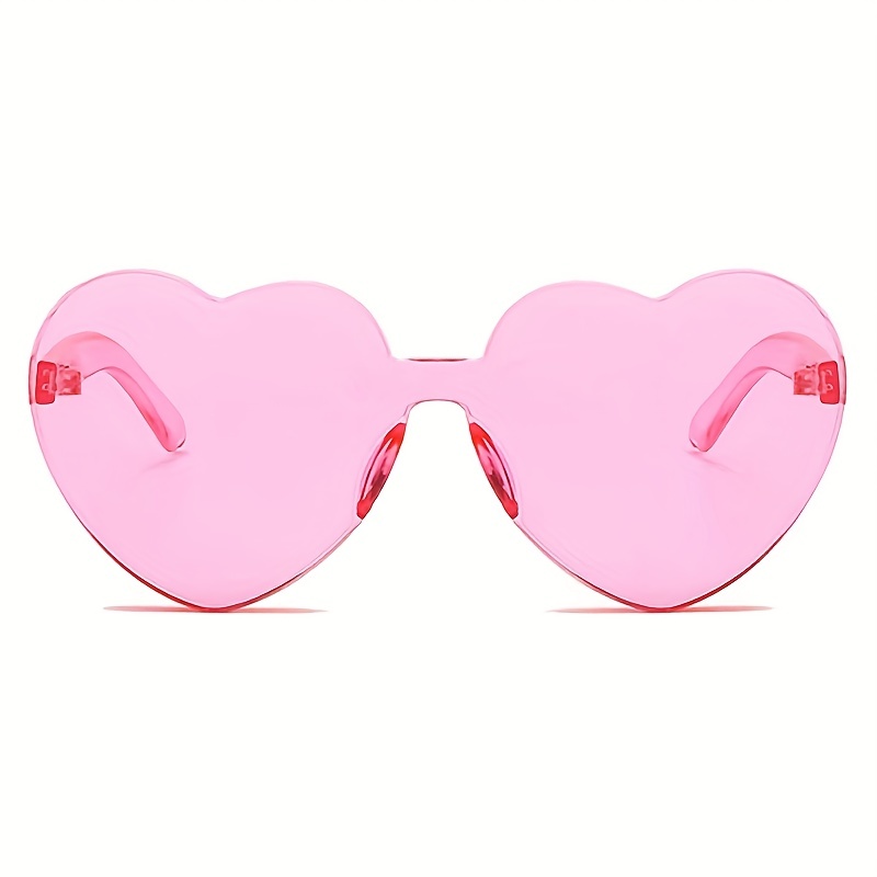 Peach Heart Sunglasses Love Sunglasses Frameless Heart - Temu