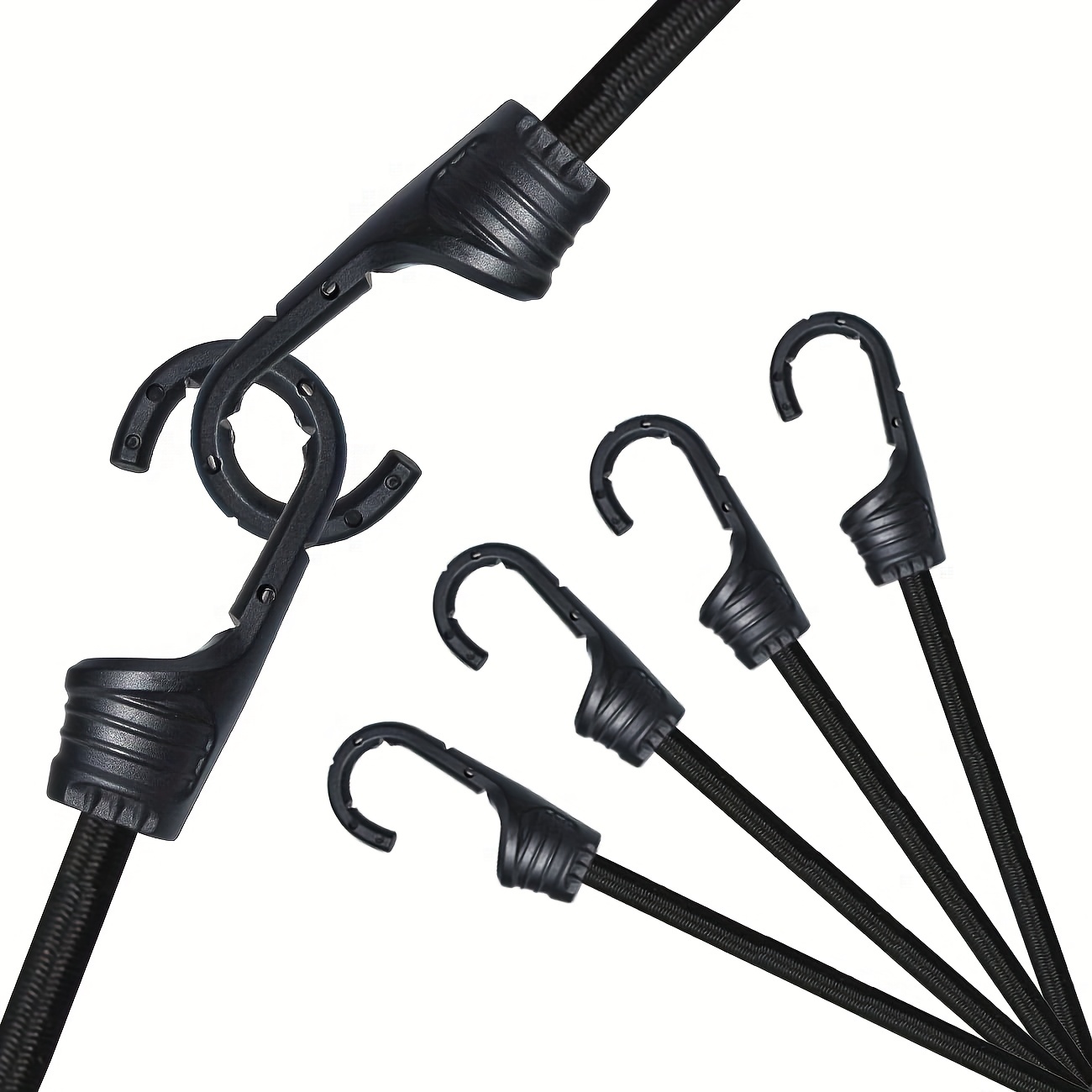 Acheter Cordes élastiques noires avec mousqueton, 4 pièces, sangles  élastiques de 12 pouces, Camping, bâches