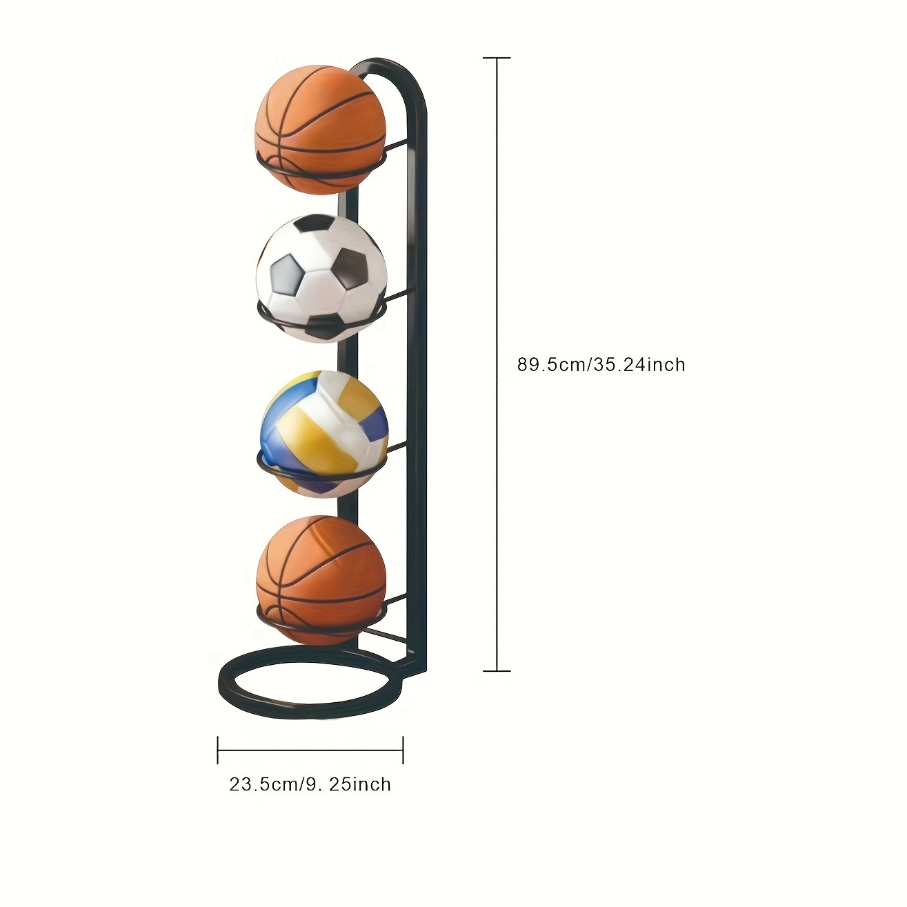 Support de ballon en acrylique, support d'affichage de ballon pour support  de football de basket-ball, rack d'affichage de stockage de balle (noir,  6pcs)