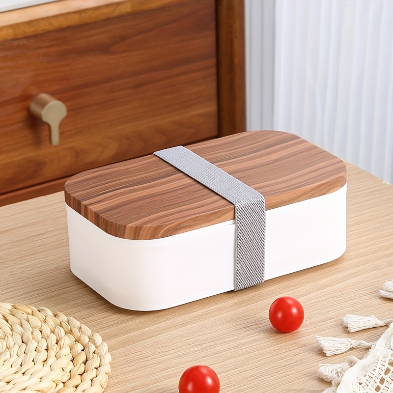 Single Layer Lunch Box With Bamboo Lid Microwaveable Bento - Temu