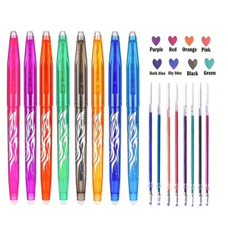 Lot De 6 Stylos Gel Effaçables 0.5mm - Gomme Intégrée En Forme D'animaux (éléphant, Ours, Lapin...) - Encre Bleue Thermosensible - Cadeau Rentrée Scolaire