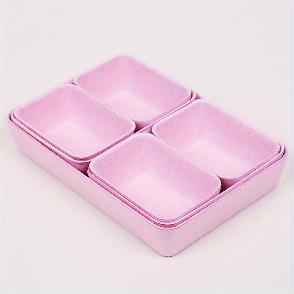 8 pack Shallow Drawer Organizer Tray Dividers Organizer and Storage Bins  Container for Kitchen Bathroom Makeup Office Vanity Bedroom Dresser,Pink 