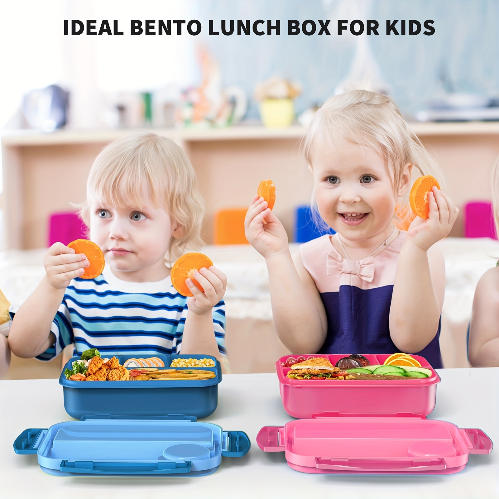 Bento Box, Lunch Box Kids, 1300ML Bento Box Adult Lunch Box with 4  Compartment &Food Picks &Cake Cups, Lunch Box Containers for  Adults/Kids/Toddler