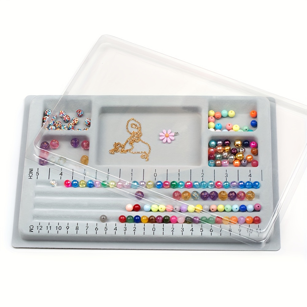 TEMU Planche de Perles Avec Couvercle, Échelle Et Grille Pour Les Débutants En Bijouterie, Outil Pratique Professionnel Pour La Fabrication de Bijoux